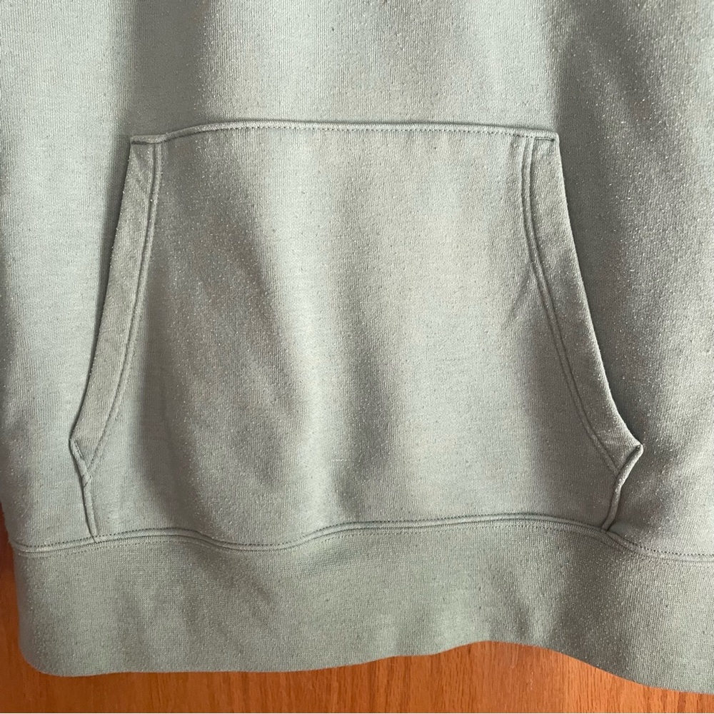 Northface Never Stop Exploring mint green/blue Hoodie with red patch - Picture 4 of 9